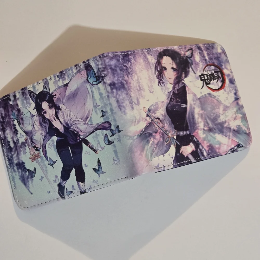 Anime Demon Slayer Shinobu Kocho Wallet with Purple and Blue Design